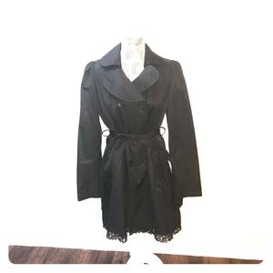 New Betsy Johnson Black Trench Coat